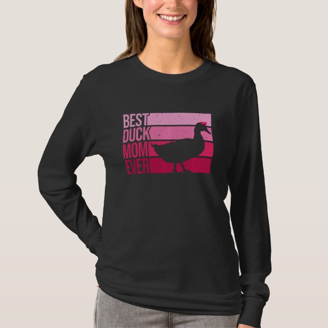 Camiseta Pato Engraçado Mãe Para Mulheres Meninas Dia de as (Frente)