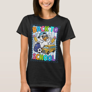 Camiseta Pato Engraçado Primeiro Dia De Volta Para Professo