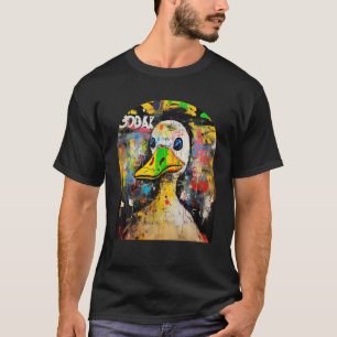 Camiseta Pato Engraçado Retro 90 Street Art Grafite Estilo 