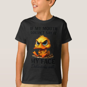 Camiseta Pato Engraçado Se Minha Boca Não Diz, Meu Rosto Di