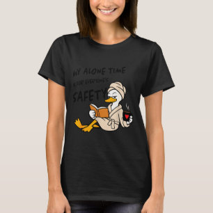 Camiseta Pato engraçado sozinho tempo segurança introvertid
