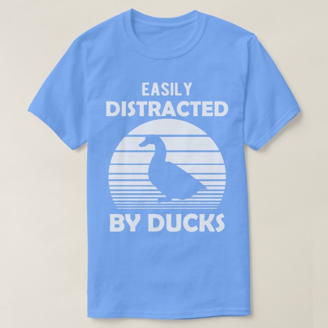 Camiseta Pato facilmente distraído por patos (Frente do Design)