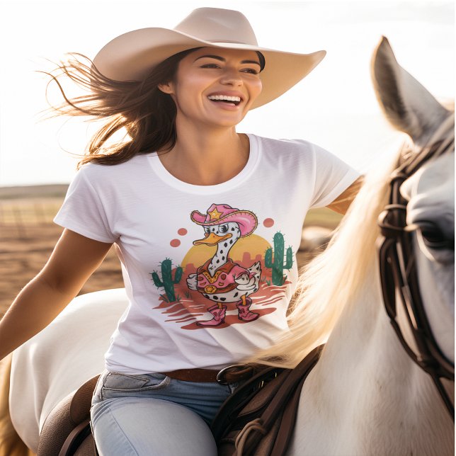 Camiseta Pato fuuny da Cowgirl (Criador carregado)