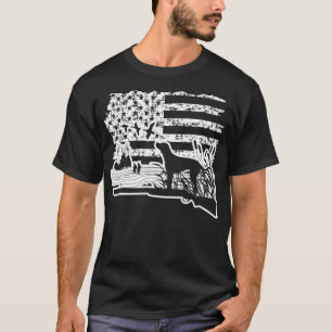 Camiseta Pato Hunting Flag labrador proprietário labrador