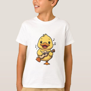 Camiseta Pato Infantil Tocando Ukulele Alegre