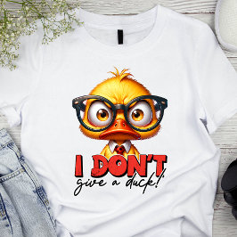 Camiseta Pato Irritado Engraçado Vestindo Óculos Engraçado