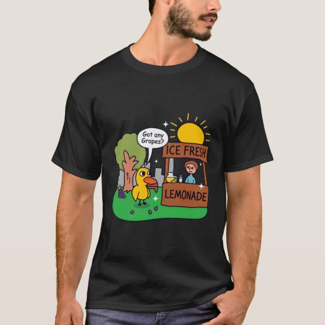 Camiseta Pato Limonada de Uvas na Banca (Frente)