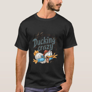 Camiseta Pato Louco Desenho Animado Divertido Pato Expressã