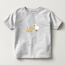 Camiseta Pato-Mãe Bonito e Patos-Bebê