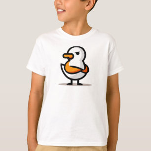 Camiseta Pato Mal-Humorado Mascote de Desenho Minimalista