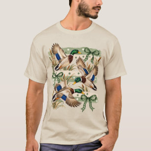 Camiseta Pato Mallard Vintage Voador Aves Aquáticas Préppy