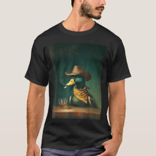 Camiseta Pato-marinho Fumando Cigarro Vintage Engraçado Pat