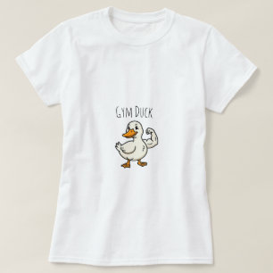 Camiseta Pato Musculoso Buff Flexionando Bíceps Engraçado A