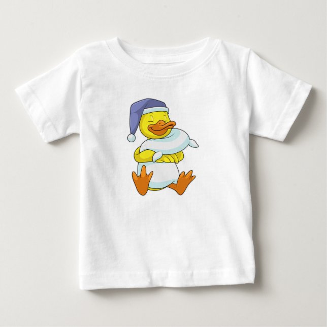 Camiseta Pato na cama com touca de dormir (Frente)