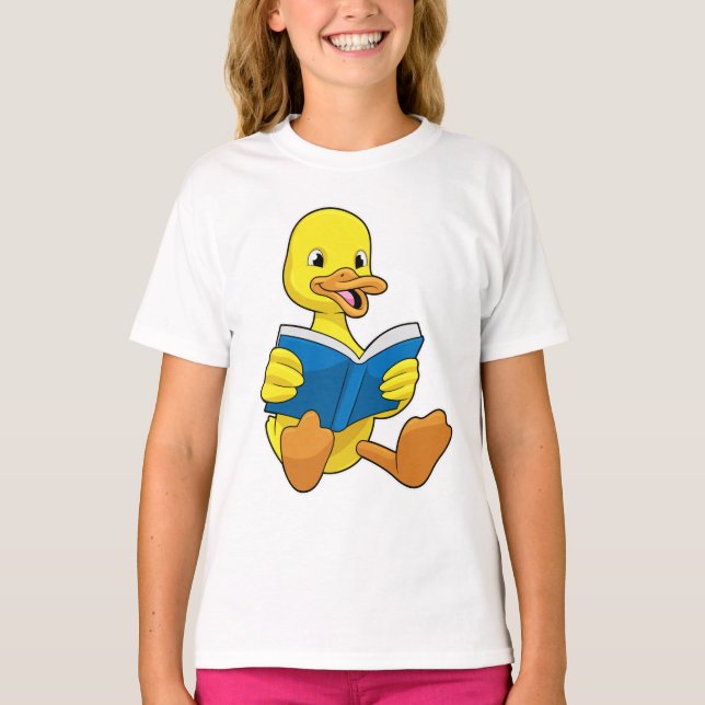 Camiseta Pato na Leitura com Livro (Frente)