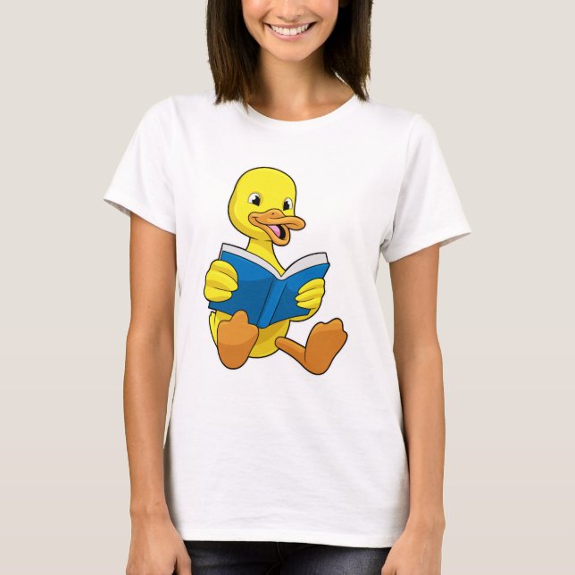 Camiseta Pato na Leitura com Livro (Frente)