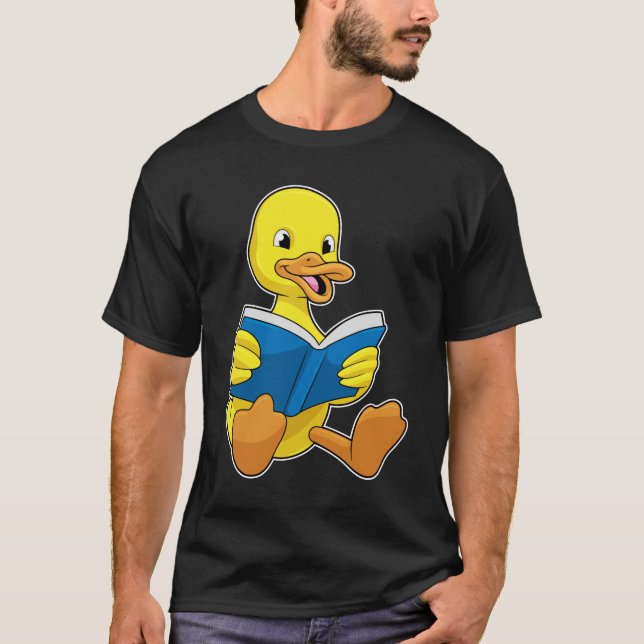 Camiseta Pato na Leitura com Livro (Frente)