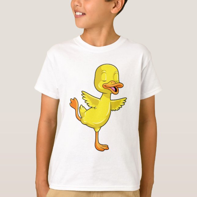 Camiseta Pato na Malhação de Yoga na perna (Frente)