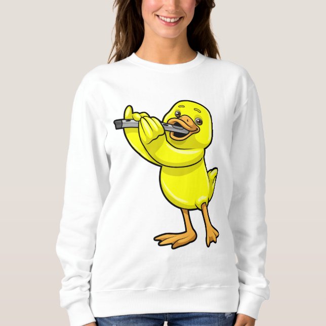 Camiseta Pato na Música com Flute (Frente)
