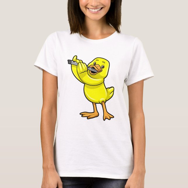 Camiseta Pato na Música com Flute (Frente)