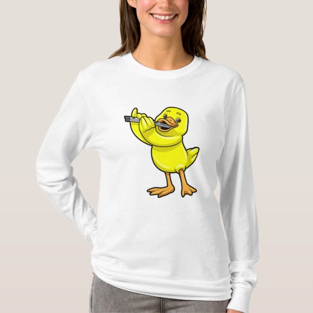 Camiseta Pato na Música com Flute (Frente)