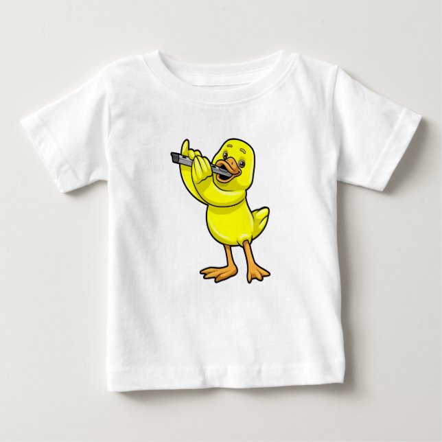 Camiseta Pato na Música com Flute (Frente)