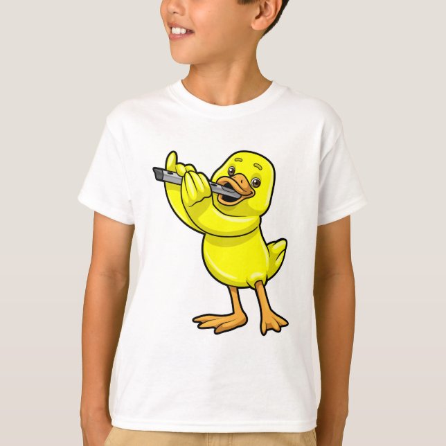 Camiseta Pato na Música com Flute (Frente)