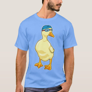 Camiseta Pato na Natação com Óculos de Natação