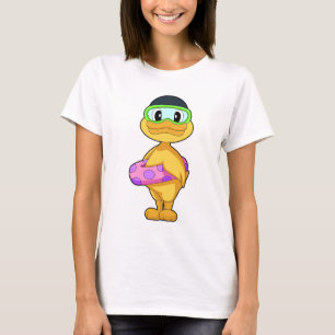 Camiseta Pato Natação Inflável bóia Verão
