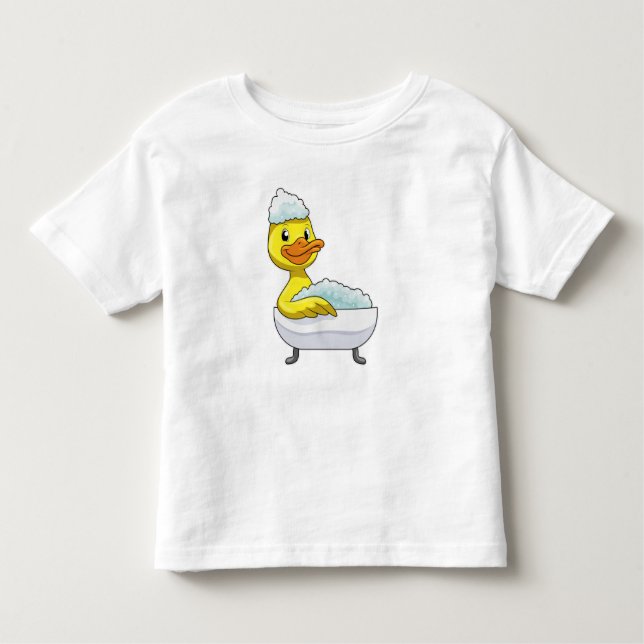 Camiseta Pato no banho com banheira e espuma (Frente)