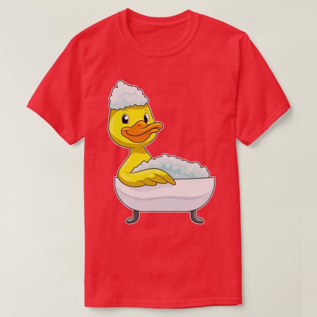 Camiseta Pato No Banho Com Espuma De Banheira (Frente do Design)