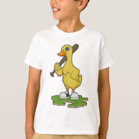 Pato no Baseball com bastão de beisebol