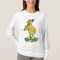 Pato no Baseball com bastão de beisebol