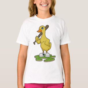 Camiseta Pato no Baseball com bastão de beisebol