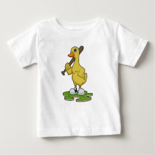 Camiseta Pato no Baseball com bastão de beisebol