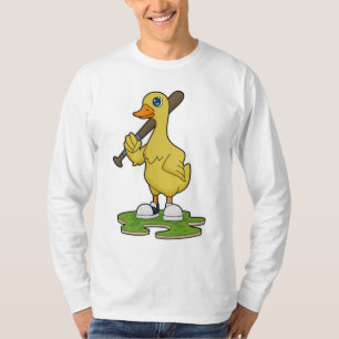 Camiseta Pato no Baseball com bastão de beisebol