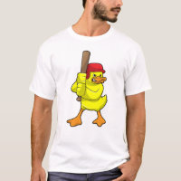 Pato no Baseball com bastão e Boné de beisebol