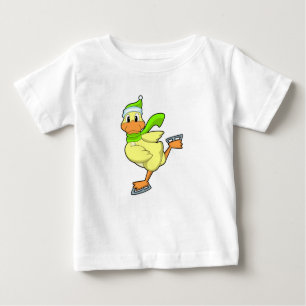 Camiseta Pato no gelo patinando com skates de gelo