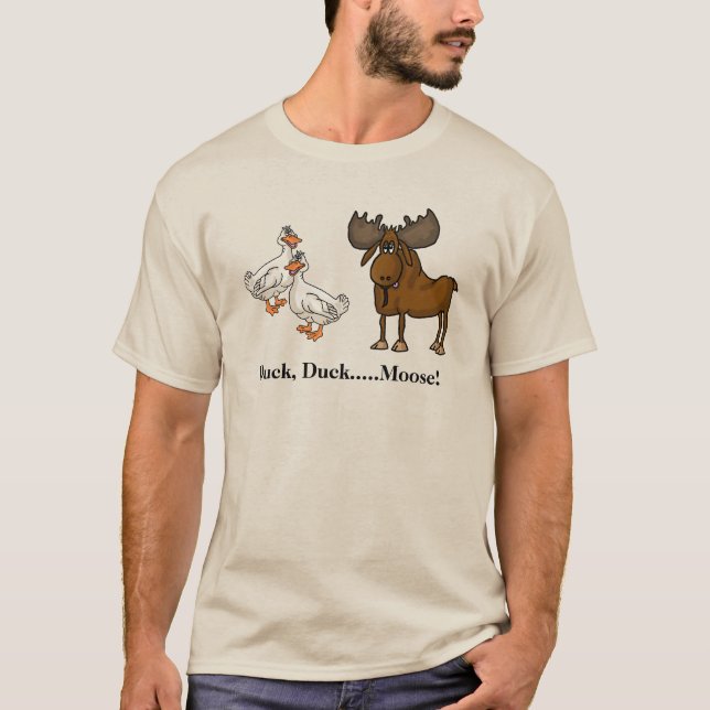 Camiseta Pato, Pato Moso Engraçado Homens/ Meninos Caçando  (Frente)