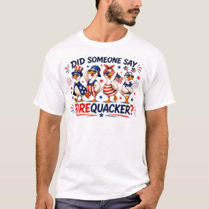 Camiseta Pato Patriótico Engraçado de Foguete