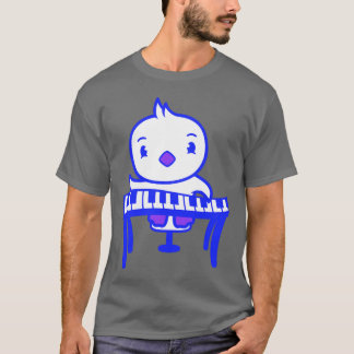 Camiseta Pato Pequeno e Fofo Filhote de Pássaro Tocando Mús