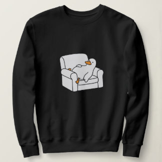 Camiseta Pato Preguiçoso Fofo na Poltrona Ilustração Minima