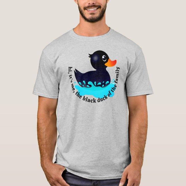 Camiseta Pato preto de borracha - Pato negro da família (Frente)