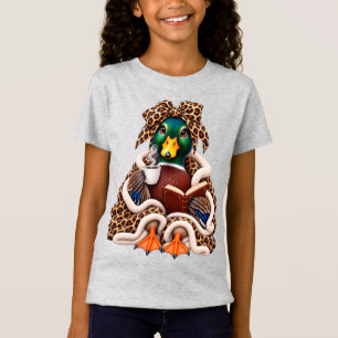 Camiseta Pato-real Mallard Aconchegante Café Amante de Livr