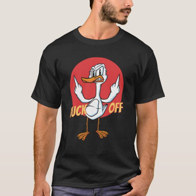 Camiseta Pato sem graça Pato com Dedo Médio (Frente)