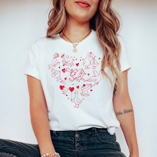 Camiseta Pato Tolo Coração de Namorado Pato Engraçado Fof