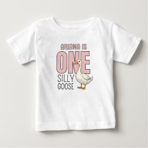Camiseta Pato Tolo Rosa Personalizado Aniversário de Um Ano