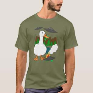 Camiseta Pato versus Aliens