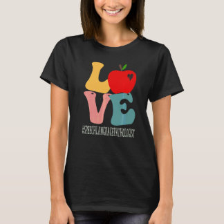 Camiseta Patologista da Fala e Linguagem Ama Maçã Groovy de