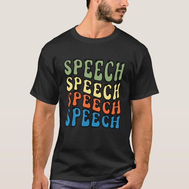 Camiseta Patologista da Língua de Fala de Groovy em Terapia (Frente)